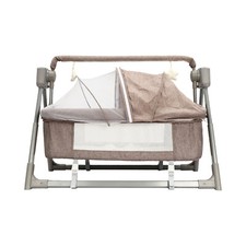 Portable Electric Baby Swing Cradle with Remote Bassinet Rocking Crib Infant Bed