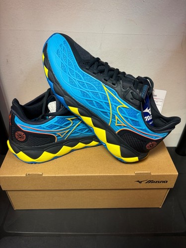 Men’s Mizuno Wave Enforce Tour AC Tennis Shoes Blue/Yellow - Picture 2 of 3
