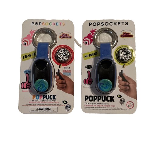 2er Set PopSockets PopPuck Starter Pack blau Glas NEU