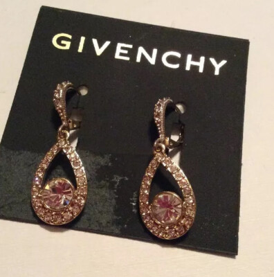GIVENCHY ジバンシィ Gold-Tone Crystal Pear-Shaped ピアス Givenchy Gold Tone Crystal Pave Pear Double Drop Earrings