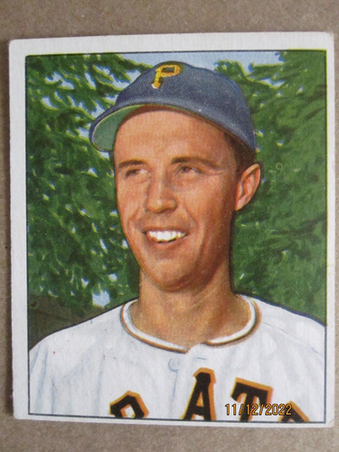 Tarjeta de béisbol 1950 Bowman #178 Piratas de Pittsburgh Eddy Fitzgerald - Imagen 1 de 6