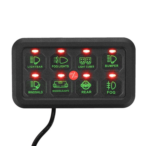 8 Gang Switch Panel LED Light Bar Relay Circuit Control Box For Car Boat Marine - Picture 10 of 16