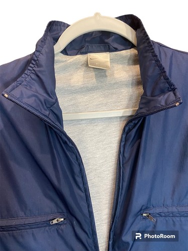 Giacca a vento vintage anni 90 Nike foderata in jersey blu navy ~ donna L (12-14) 920220 - Foto 7 di 7