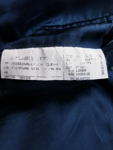 48L Polo Ralph Lauren Blue Herringbone woven Slub Linen Blazer Jacket Sport Coat - Picture 6 of 7