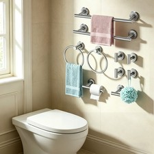 10-Piece Bathroom Towel Rack Set Stainless Steel Towel Holder Shower Towel Rail