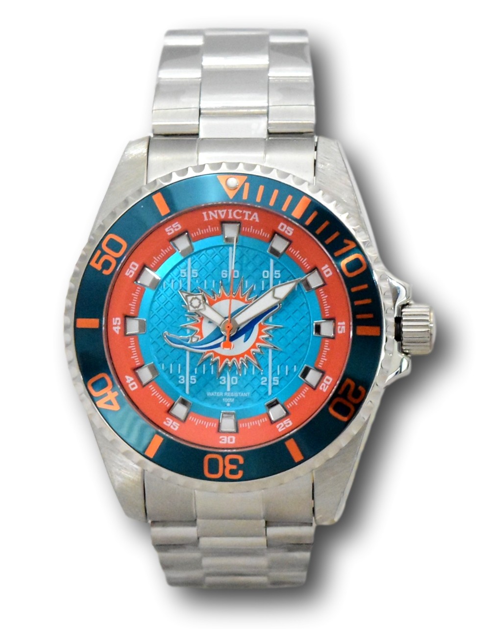Invicta NFL Miami Dolphins 47mm Stainless Steel Quartz Limited Edition Mens Watch 36947