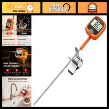 Digital Instant Read Candy Thermometer with Clip 10" Waterproof Probe for Fryi