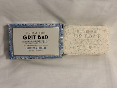 18.21 Man Made Grit Bar Absolute Mahogany Exfoliating Moisturizing Soap 7oz/190g