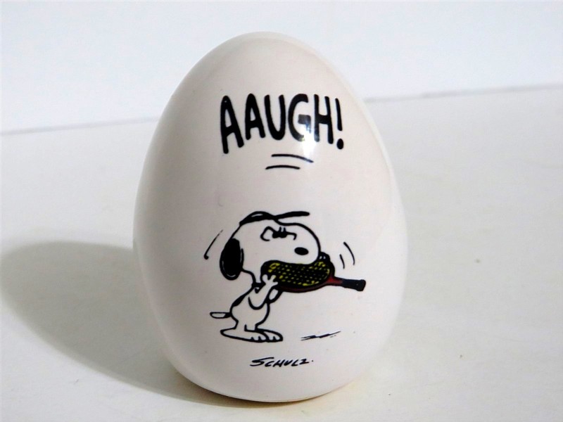 SNOOPY PEANUTS CHARLIE BROWN AVIVA VINTAGE CERAMIC EASTER BEAGLE EGG 1972
