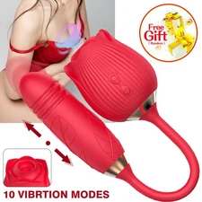 For Rose-Sucking-Vibrator-10 Speed-Clit-Nipple-Sucker-Massager-Toy-use Lubricant