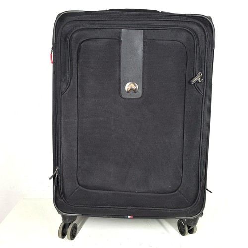 Delsey 27" Spinner Luggage Lightweight Soft Case Expandable Multi Pockets Black