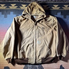 Carhartt J131 BRN Hooded Zip Jacket Men Size XXL Brown Made In USA Union Made