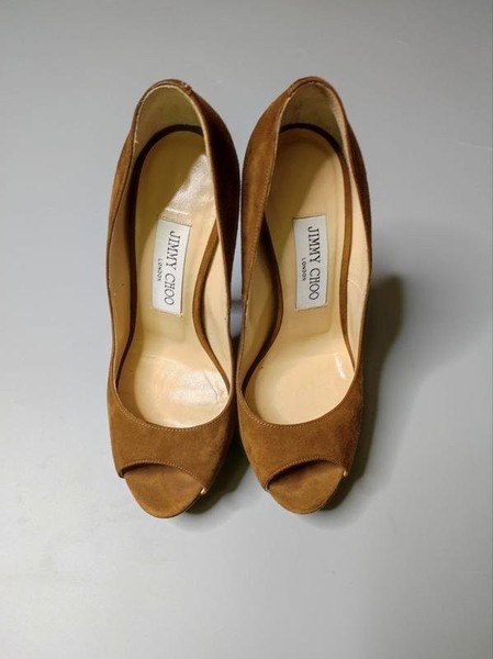 Women Jimmy Choo Heels Brown Suede 36