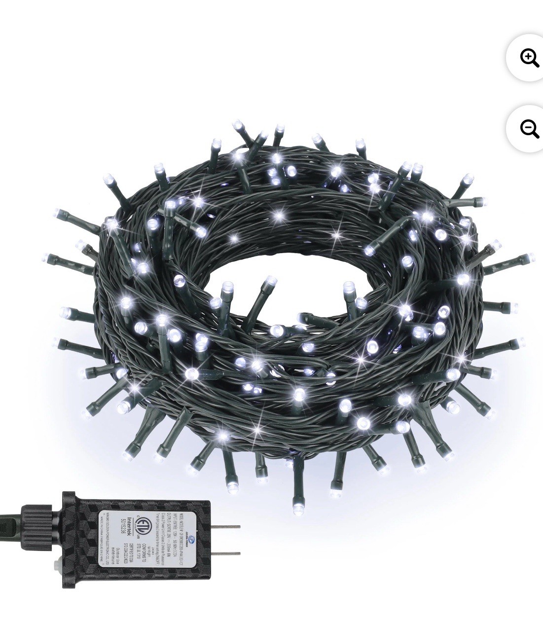 33ft 100 LED Plug in Christmas Lights Green Wire Twinkle Christmas Tree Lights,