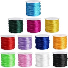 12 Colors 1.5Mm Nylon Cord Silk Cords Hand Knitting String for DIY Crafts Jewelr