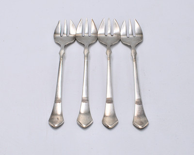Set of 4 Berndorf Metalware Factory Arthur Krupp forks with BMF marks