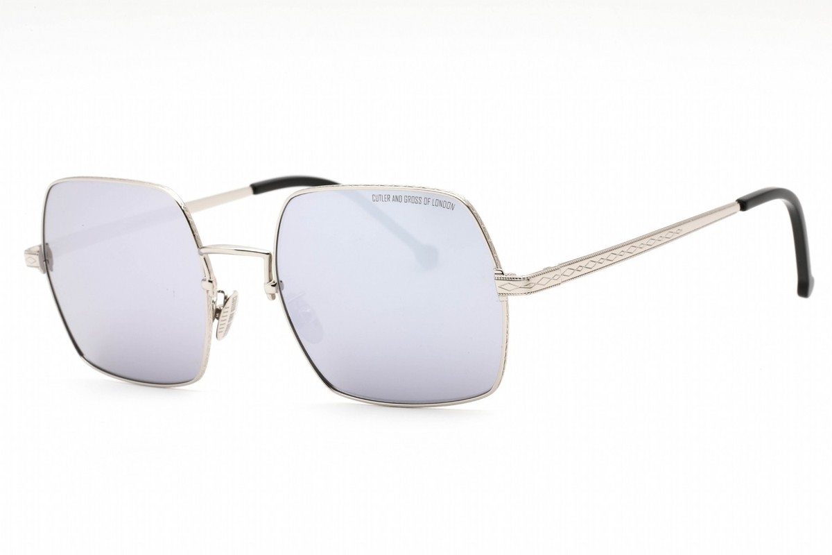 CUTLER AND GROSS CG1300S 001 Sunglasses Silver Frame Blue Lenses 56mm NEW Cutler And Gross M:1303 C:06 Silver Blue Eyeglasses  main image 3