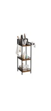 Furfun Bathroom Storage Organizer Shelf, 3-Tier Stand with Toilet Paper Holder