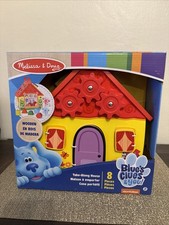 MELISSA  DOUG BLUE'S CLUE  YOU TAKE-A-LONG HOUSE WOODEN 8 PCS. NEW