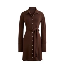 J CREW Mini shirt-dress in matte jersey