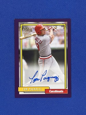 2020 Topps Archive Fan Favorites Auto Purple /150 Tom Pagnozzi #FFA-TP Autograph