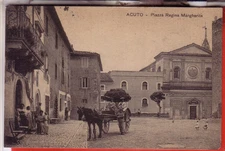 CARTOLINA  ACUTO  FP  NON  VIAGGIATA  PIAZZA REGINA MARGHERITA  CON CARRETTO RR