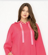 Simply Southern Cropped Large Pullover Quilted Pearl Embellished Sweatshirt
