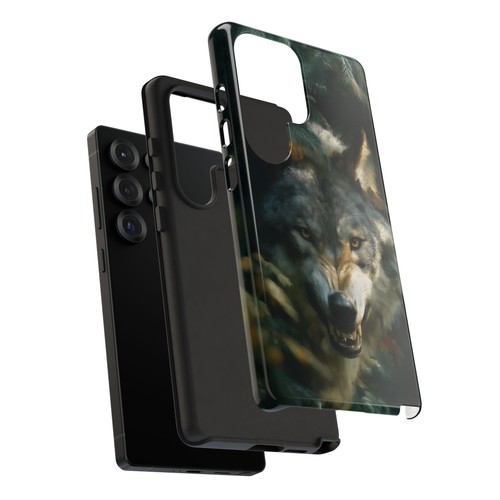 Phone Ink Case for iPhone / Galaxy / Pixel – Vicious Wolf Forest Wolves Portrait - Picture 197 of 257