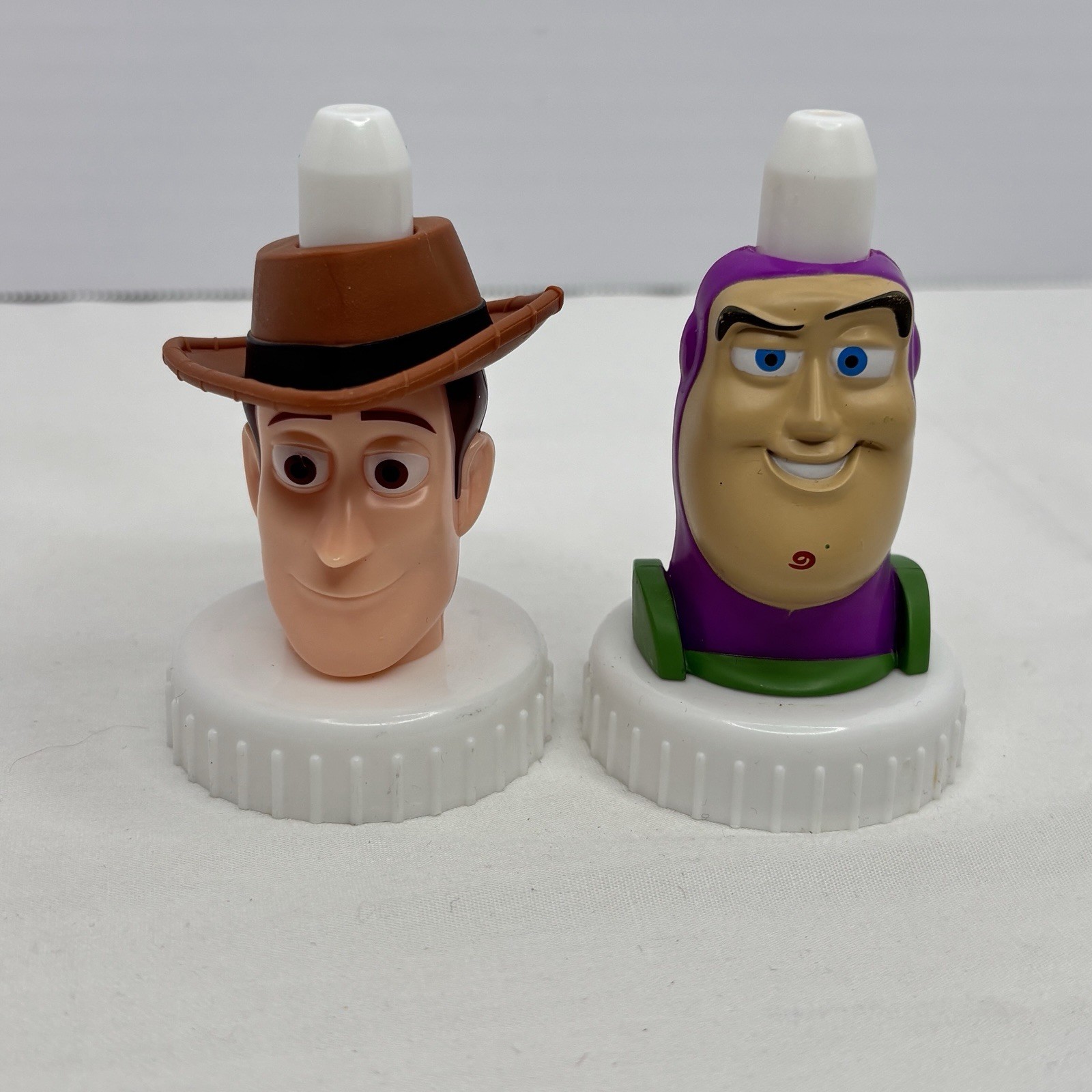 Good 2 Grow Lot Of 2 Bottle Toppers Disney Toy Story Woody and Buzz Lightyear
