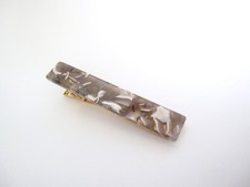 2 1/2 inch tan white gray multi-color marbled alligator hair clip barrette
