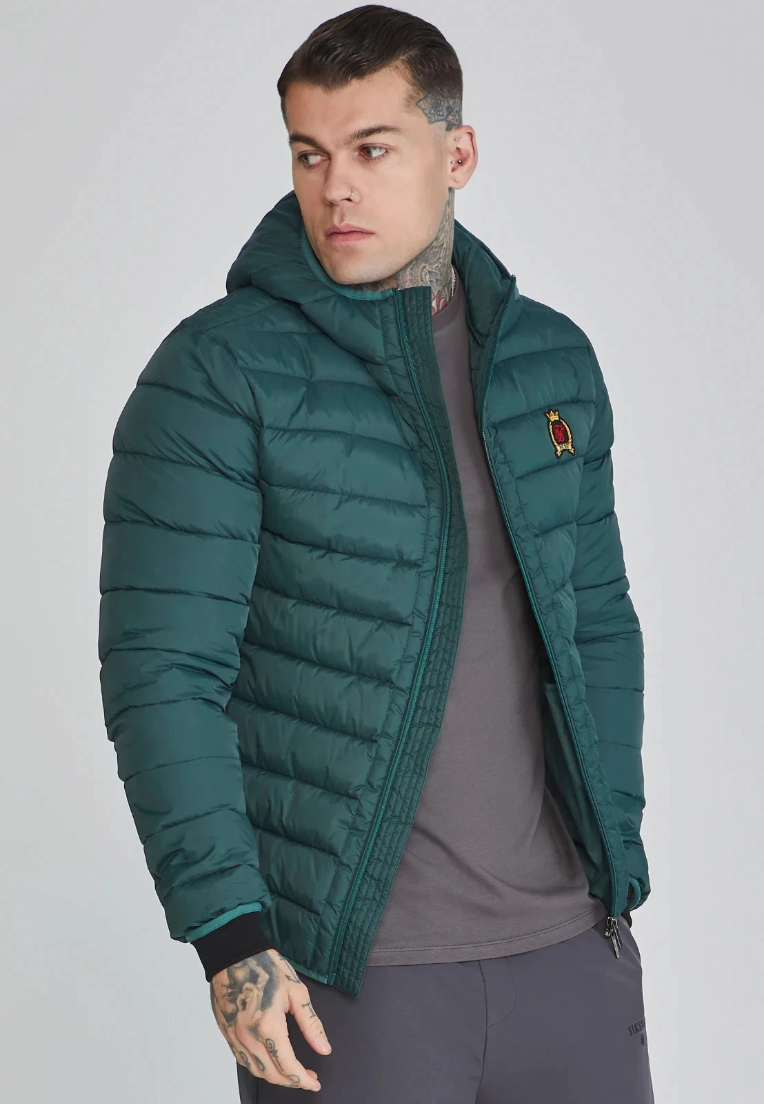 SikSilk Mens Green Bubble Jacket Extra Large