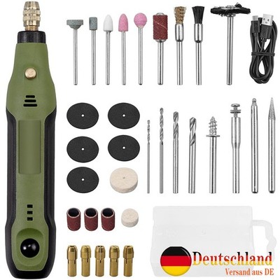 34Tlg Mini Dremel Multifunktionswerkzeug USB Akku für Mehrzweck Drehwerkzeug