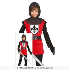 Medieval Warrior Costume Red Knight Kids Historical Book Day Fancy Dress Outfit