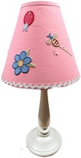 Pottery Barn Kids Butterfly Garden Lamp Pink Embroidered Shade PBK Nursery