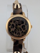 Geneva Platinum Leopard Wrap Watch Studded Band 26mm Case- New Battery