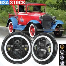 Dot 7 Inch Round Led Headlights Projector Hilo Beam Fit Ford Model A 1930 1931