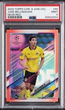 TOPPS CHROME X STEVE AOKI CHAMPIONS LEAGUE NEON FUTURE JUDE BELLINGHAM 5/5 PSA 9