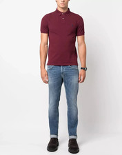 Polo Ralph Lauren Mens Custom Slim Fit Mesh Polo Shirt in Dark Red Hthr Sz Large