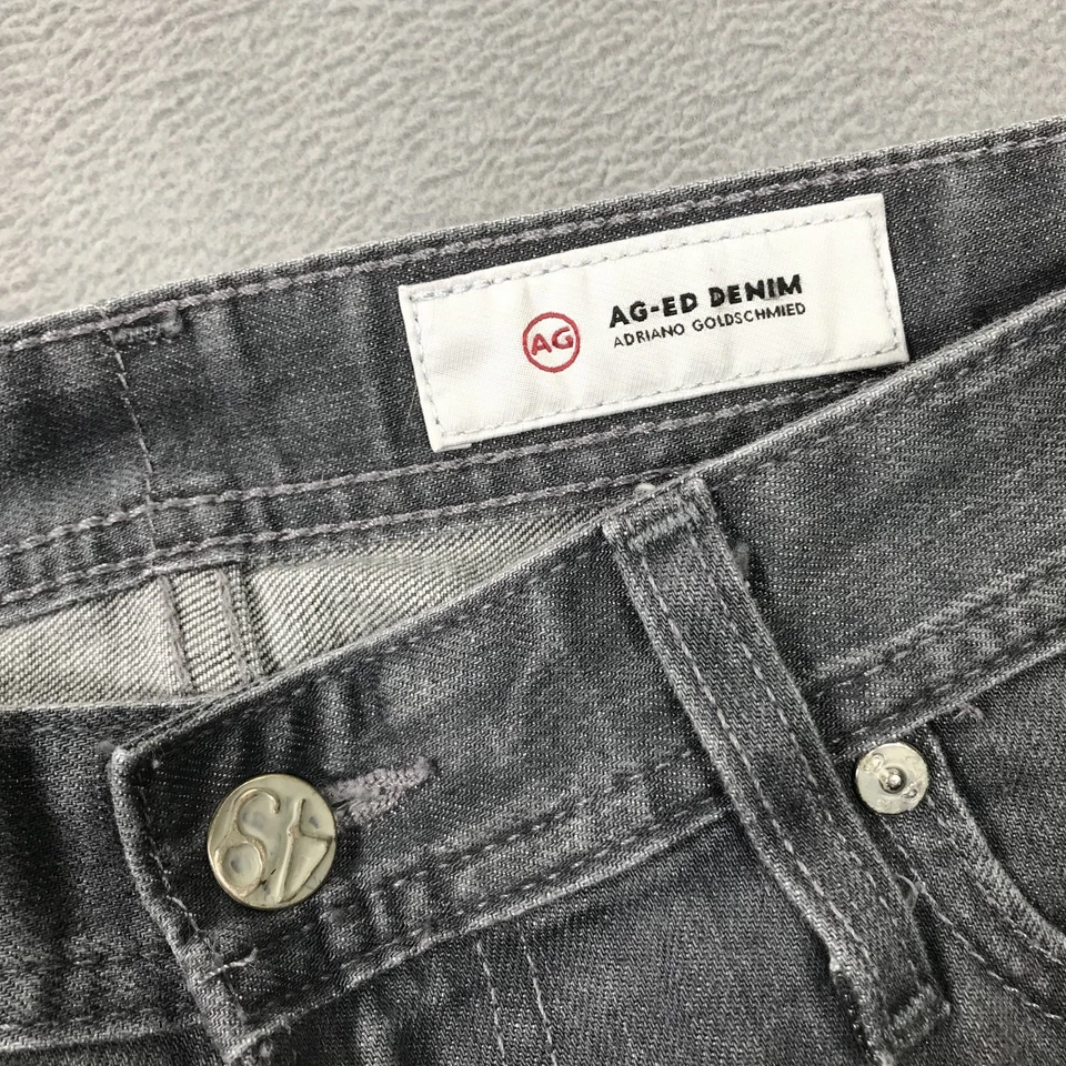 AG Adriano Goldschmied Tellis Modern Slim Gray Jeans Men's 30x32 Stretch Cotton - Image 3 of 4