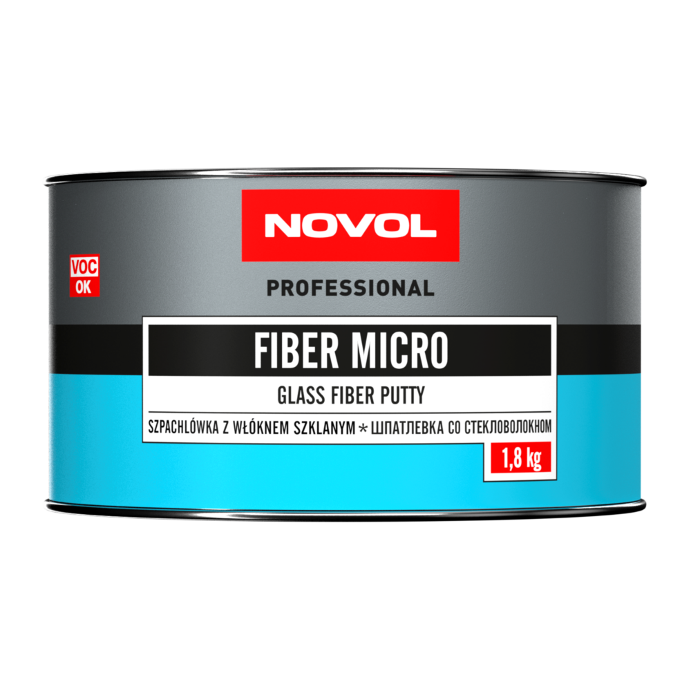 Novol FIBRE MICRO Glass Fibre Putty, Fibreglass Filler, 1.8kg