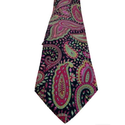 Vintage PIERRE BALMAIN Burgundy Silk Necktie Luxury Paisley Made In Italy Retro 