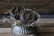 Rustic Farmhouse Primitive Decor Blackened Beeswax Bowl Fillers/ Ornaments 