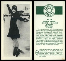 Sonja Henie #38 Olympic Greats 1979 Brooke Bond Tea Card