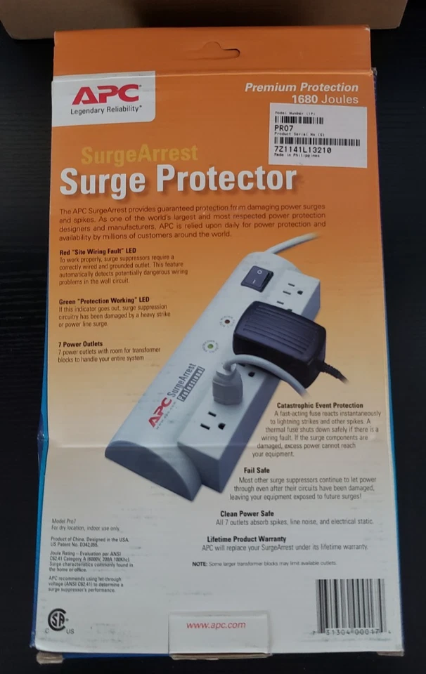 APC Pro7 Surge Protector Professional Grade 7 Outlets - Image 2 of 2
