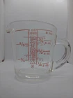 Pyrex Measuring Cup 508  1 Cup Red Lettering Closed D Handle USA Vintage