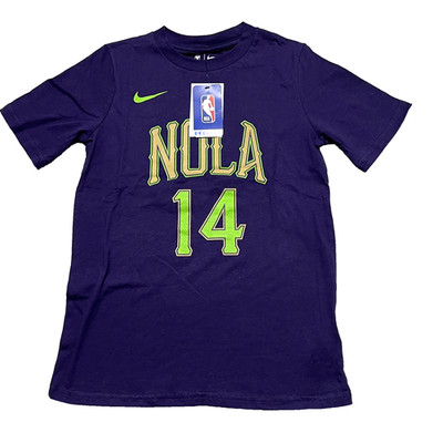 Nike NBA Youth M 10/12 Brandon Ingram Pelicans City Edition Tee Purple NWT