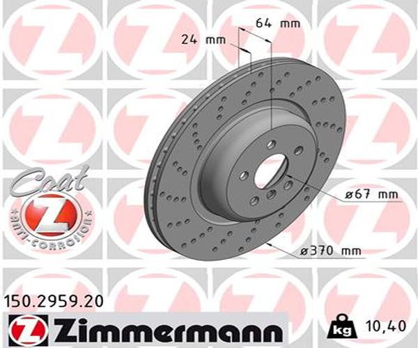 Zimmermann Bremsscheibe BelüFtet Hinten Links Passend FüR BMW 5Er G31 G30 F90-image