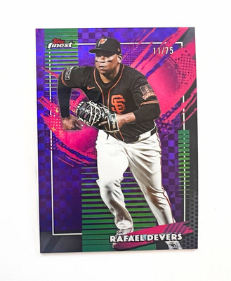 2024 Topps Finest Rafael Devers #220 Purple Checkerboard Refractor 11/75
