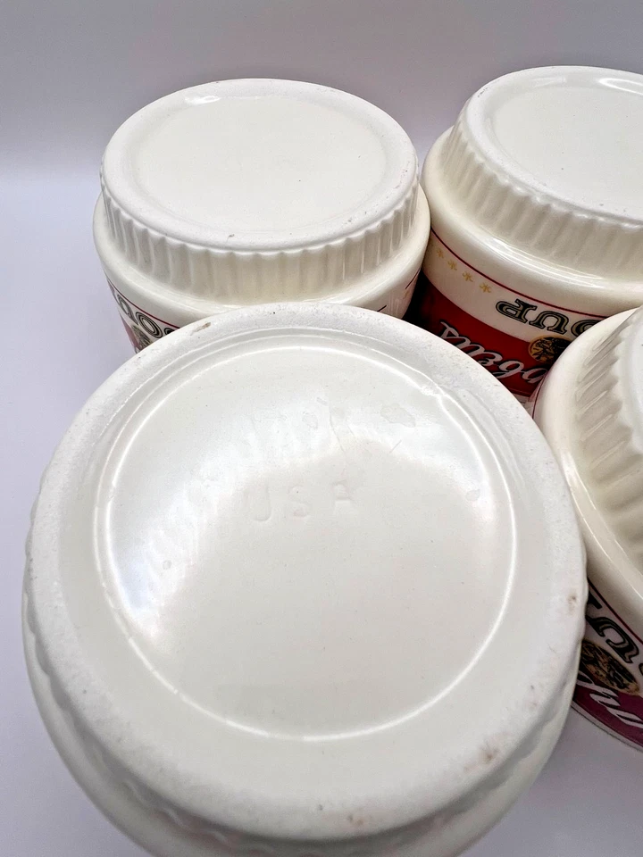 Set of 4 Campbell's Soup Bowls - Vintage USA Pottery - Red & White - No Handles - Image 2 of 4