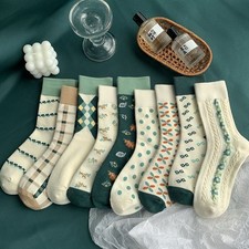 8 Pairs Summer Flower Mesh Socks Lady Cotton Ultra Thin Elastic Breathable Socks